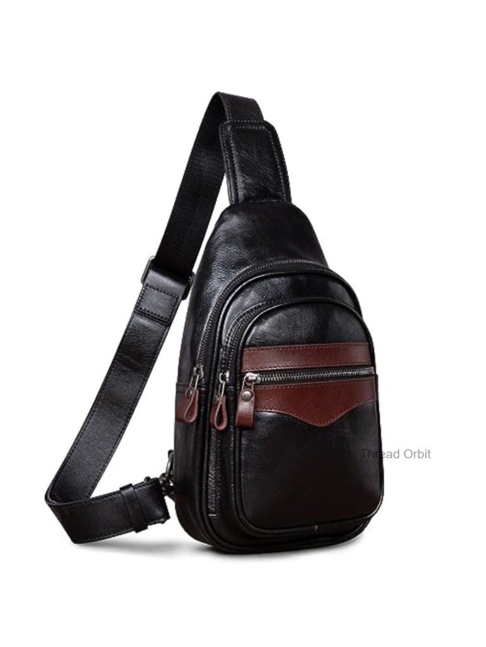 Genuine Leather Sling Bag Crossbody Shoulder Purse Unisex Anti-Theft